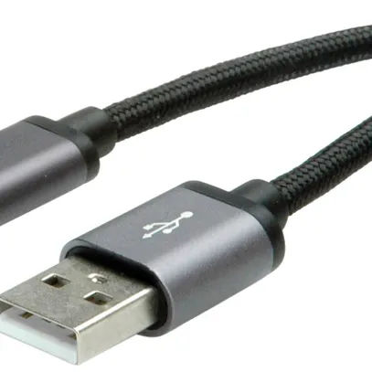 Câble USB ROLINE USB-A/USB-C (USB 2.0) 480Mbit/s noir 0.8m 