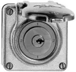 Interrupteur rotatif INC mouillé 3/1L Al poli, avec serrure de sûreté 