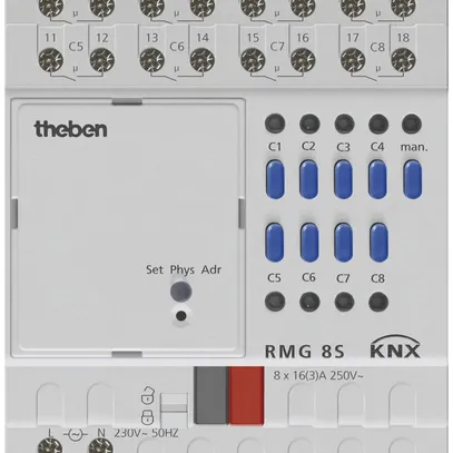 Attuatore-commutatore AMD Mix 2 RMG 8 S KNX Theben 