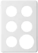 Plaque de recouvrement ENC basico 3×2 5×Ø43mm+Ø58mm blanc 