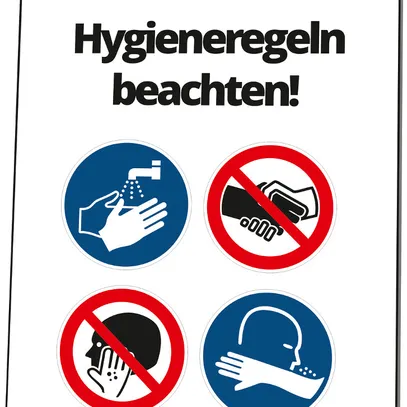 Plaque d'avertissement CIMCO "Hygieneregeln beachten" 297×420mm 