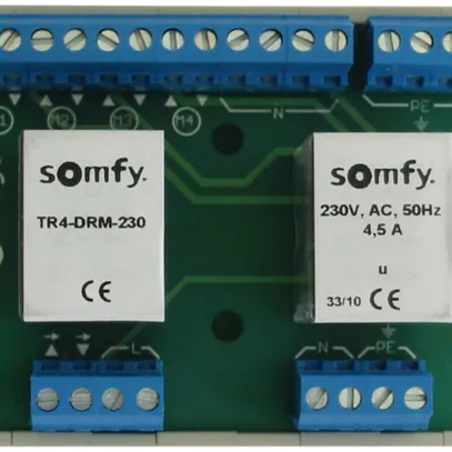 Relais de séparation Somfy TR4-DRM-230, 4-canal, 230V/4.5A, 90×71×62mm 