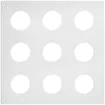 Placca di montaggio INC 3×3 Feller NEVO, per combinazione, c.9 fori NUP, bianco 