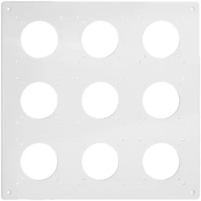 Plaque de montage ENC 3×3 Feller NEVO, pour combinaison, avec 9×NUP, noir 