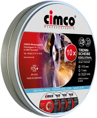 Trennscheiben-Set CIMCO 10 Stück in Dose Ø 115×1mm 