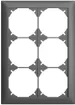 Cadre de recouvrement EDIZIOdue 2×3 gris foncé 