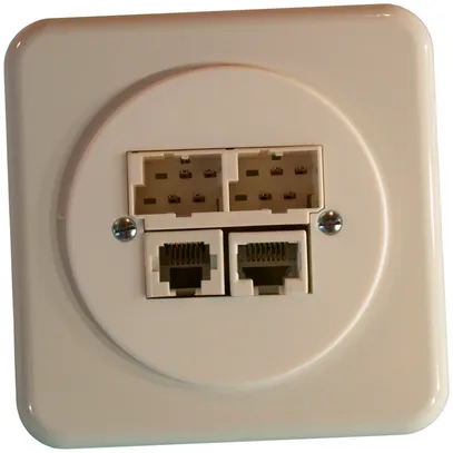 Scatola INC 2×TT/RJ45/RJ11/u ADSL ITplus bianco 