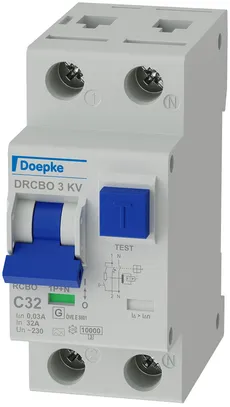 Disjoncteur différentiel Doepke DRCBO 3 3LN 32A C 30mA t.A, légèrement retardé 