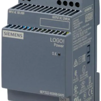 Alimentazione Siemens LOGO!POWER, IN:100…240VAC, OUT:12VDC/4.5A, 3UM 