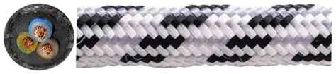 Cavo tessile Roesch, 3×0.75mm², PNE rotondo, nero-bianco 
