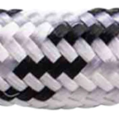 Câble textile Roesch, 3×0.75mm², PNE rond, noir-blanc 
