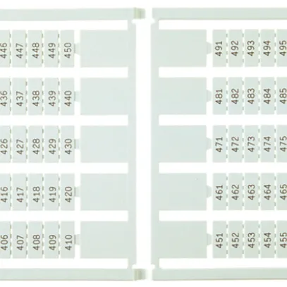 Etiquette de marquage 6×12mm 2×1…50, 5 cartes à 100 