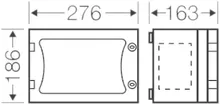 Scatola app. vuota con porta, chiuso 186×276×186mm ENYSTAR 