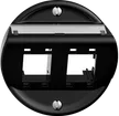 UP-Montageset Sdue Q, mit Schrägauslasshaube 2×RJ45 freenet schwarz 