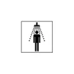 Feuille pos.symbol 'Douche' EDIZIOdue noir 42×42 pour lampe LED 
