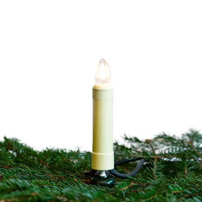 Ghirlanda luminosa LED MK, 15 pezzi, E10, gambo color avorio 
