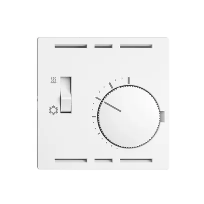 Abdeckset für Thermostat EDIZIOdue, mit Schalter Heizen/Kühlen, 60×60mm, weiss 