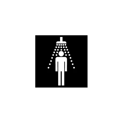 Feuille neg.symbol 'Douche' EDIZIOdue noir 42×42 pour lampe LED 