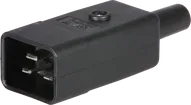 Apparatestecker schwarz Typ IEC320-C20, 16A 
