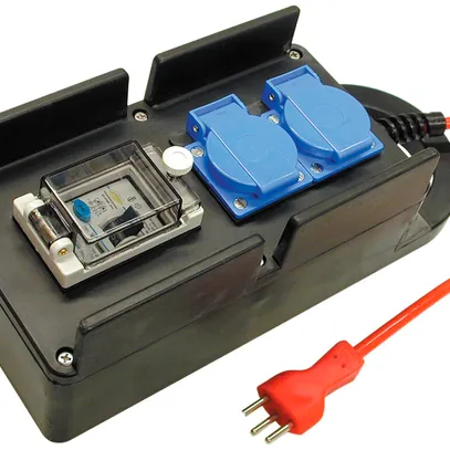 Steckdosenleiste I-Box Gummi T12 mit Kabel 3m 2×T13+FI 