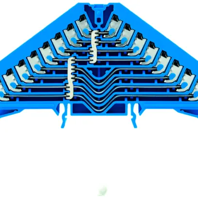 Borne de distribution de potentiel Weidmüller PPV 8L PUSH IN TS35×15 bleu 