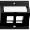 Montageset EDIZIOdue F, mit Schrägauslasshaube, für 2×Keystone, schwarz 