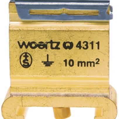 Morsetto di terra componibile Woertz 4…10mm² vite 2×1 profilo speciale 