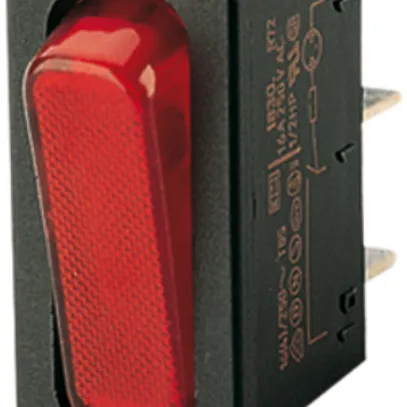 interrupteur à bascule lumineux INC Novitronic, 20A/250V 0/1L, bouton ro, no 