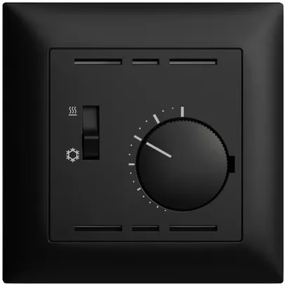Kit de recouvrement ENC p.thermostat EDIZIOdue, a.interrupteur, 88×88mm, noir 