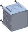 UP-Einlasskasten AGRO 1×1 650°C mit Schutzdeckel und Nägel M20/25 