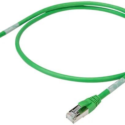 Câble patch RJ45 WAGO 756-1250, cat.6A S/FTP, LSOH, vert, 1m 