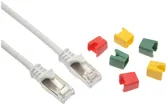 Câble patch RJ45 Ceconet Thin, cat.6A S/FTP, rond, codable, blanc, 5m 