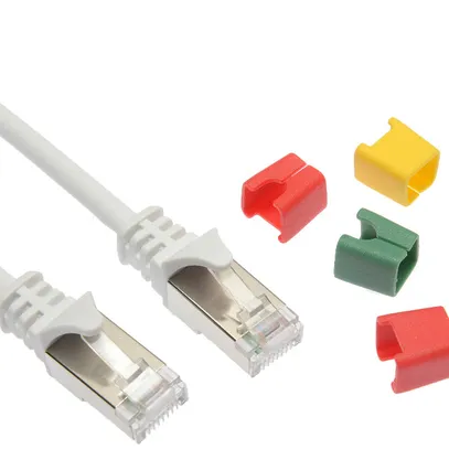 Câble patch RJ45 Ceconet Thin, cat.6A S/FTP, rond, codable, blanc, 0.25m 