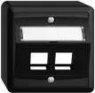 AP-Montageset EDIZIOdue, mit Schrägauslasshaube, für 2×Keystone, schwarz 