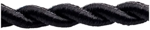Textilkabel Roesch H05V-K 2×0.75mm² LN verseilt, Kunstseide, schwarz 