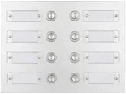 Plaque de sonnerie à boutons ESA, 2 rangées, 4 boutons au milieu, 210×155mm 