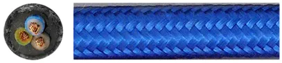 Textilkabel Roesch rund 3×0.75mm² PNE blau 