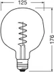 LED-Lampe LEDVANCE ET124 E27 4.5W 180lm 1600K DIM 176mm klar green 