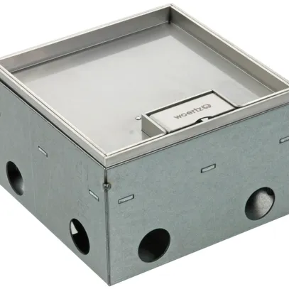 Boîte de sol Woertz WAK Cr 150×150×95mm hauteur de sol 95…140mm avec bord 
