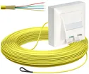 Boîte de déroulement de câble FTTH kit AP, 2×LC-DX, 2.3mm, 30m, jaune, dca 