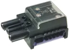 Boîte de raccordement pour câble plat Woertz Combi 3L+3L avec prise noir 