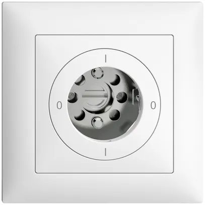 Interrupteur rotatif ENC EDIZIOdue 0/1L blanc, p.serrure de sûreté, s.cylindre 