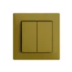 Kit frontal EDIZIOdue olive 60×60mm bouton double 