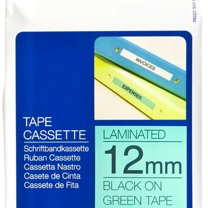 Cassette ruban Brother TZe-731 12mm×8m, vert-noir 