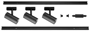 LED-Beleuchtungs-Set SLV NOBLO SPOT, 1-Ph.-Stromschiene, 3×Spot 2700K, schwarz 