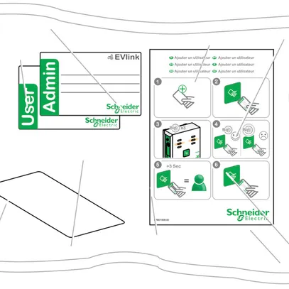 Carta RFID EVlink EVP1BNS, kit di 10 pezzi (1× admin und 9× utente) 