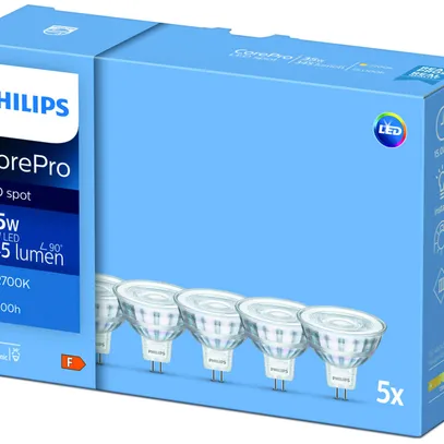Lampe LED CorePro LEDspot Classic GU5,3 36D 4.4…35W 827, 5pièces 