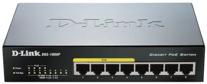 Switch D-LINK DGS-1008P, 8-port 2000Mbit/s PoE+ 