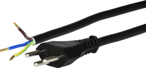 Apparatekabel Td3×1mm² 2m schwarz Stecker T12 