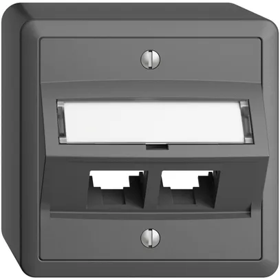 Kit di montaggio AP S-One EDIZIOdue FX per 2×RJ45 obliquo, grigio scuro 